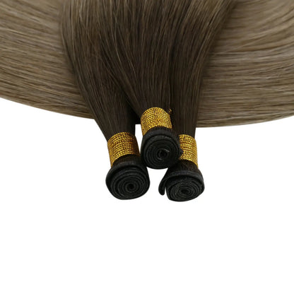 [New] Virgin Invisible Genius Weft Brazilian Human Hair Bundles Brown (#R2/DXB/18)