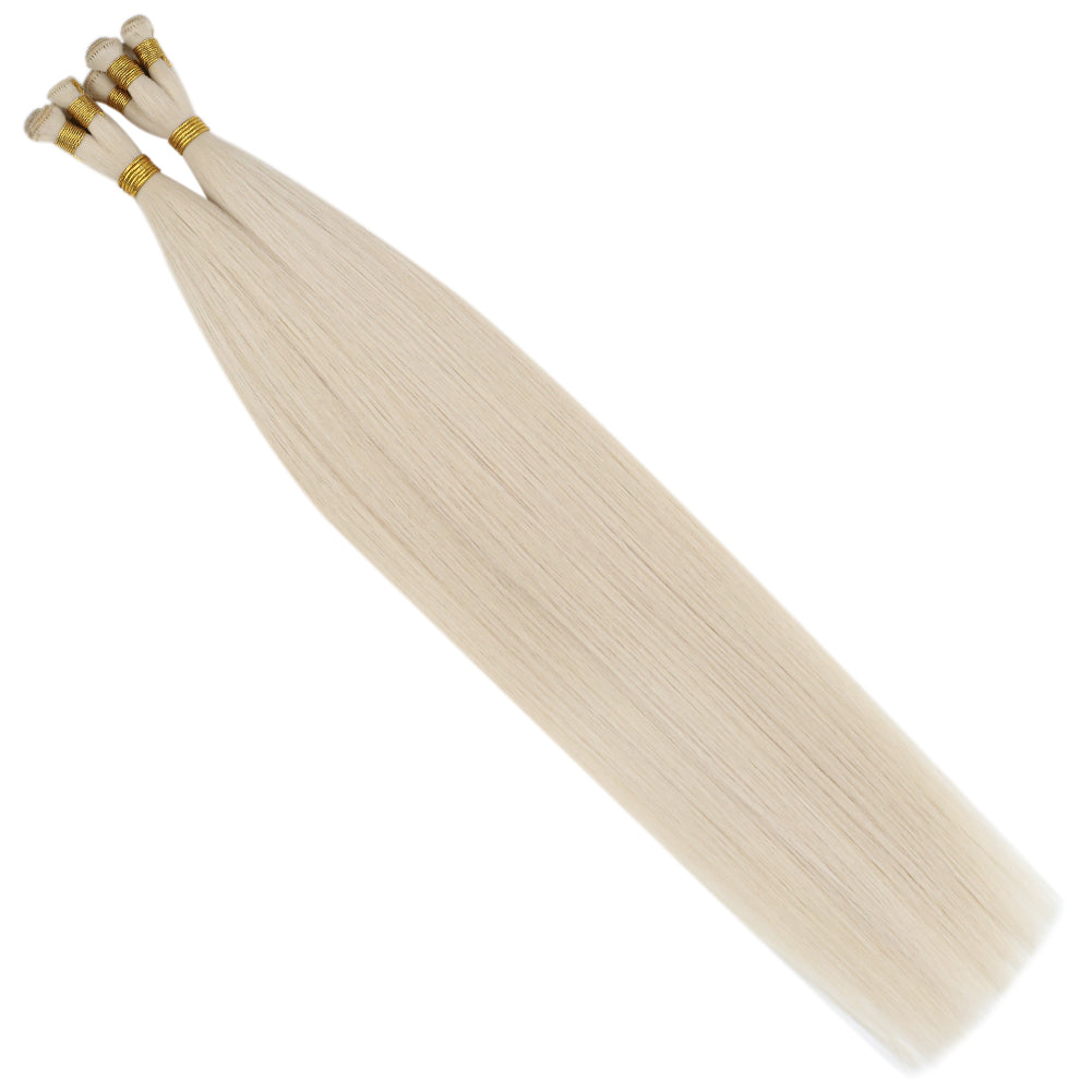 Virgin Hand Tied Weft Sew In Weft Brazilian Hair Bundles Blonde(#60)
