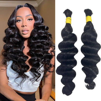 Loose Deep Bulk Human Hair for Boho Knotless Braiding