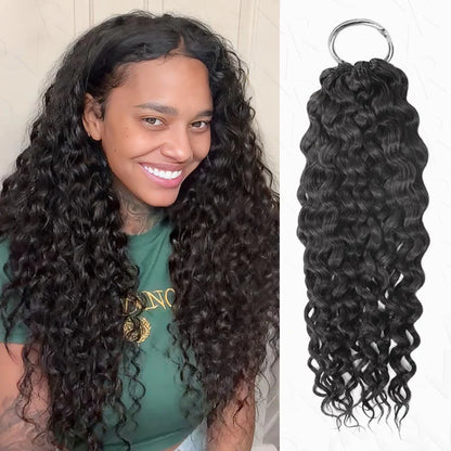 Natural Color Water Wave Crochet Human Hair for Boho Braids-240g ( 200 Strands )