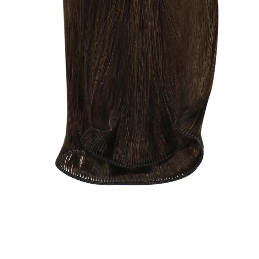 Virgin Hair Hand Tied Weft Real Human Hair Chocolate Brown (#4)
