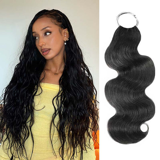 Body Wave Crochet Hair Natural Black Feather Human Hair Extension-120g ( 100 Strands )