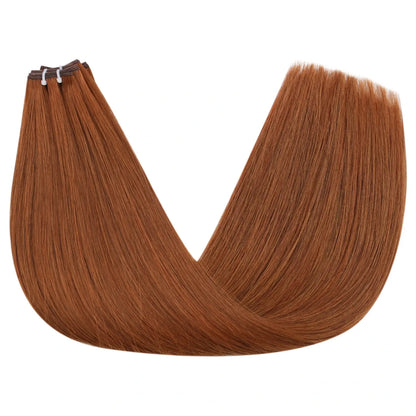 [New]Virgin Invisible Genius Weft Hair Extensions Human Hair Bundles Copper Color (#33)
