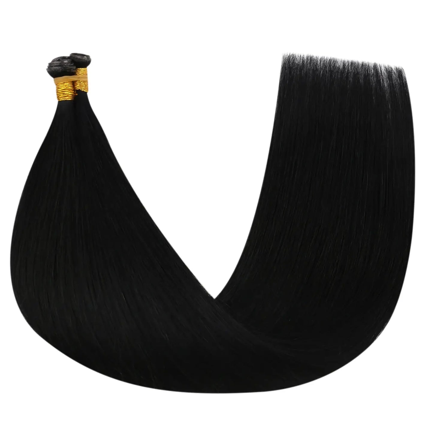Virgin Invisible Genius Weft Hair Extensions Human Hair Bundles Jet Black (#1)