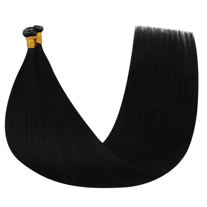 Virgin Invisible Genius Weft Hair Extensions Human Hair Bundles Jet Black (#1)