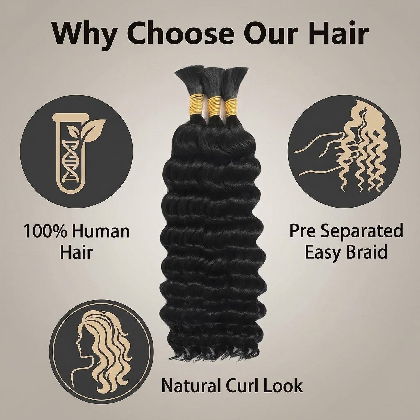 Bulk Hair For Braiding Deep Wave Human Hair