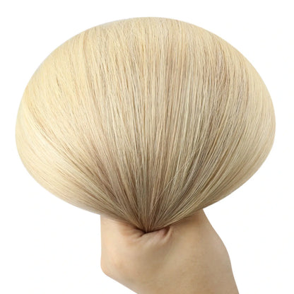 Virgin Invisible Genius Weft Hair Extensions Human Hair Bundles Balayage Blonde (#18/22/60)