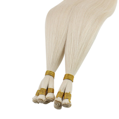 Virgin Hand Tied Weft Sew In Weft Brazilian Hair Bundles Blonde(#60)
