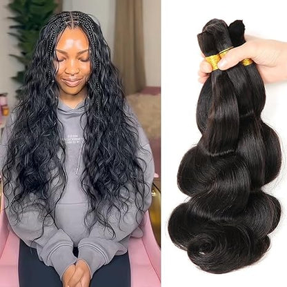 Virgin Body Wave Bulk Human Braiding Hair Natural Color