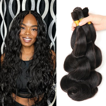 Virgin Body Wave Bulk Human Braiding Hair Natural Color