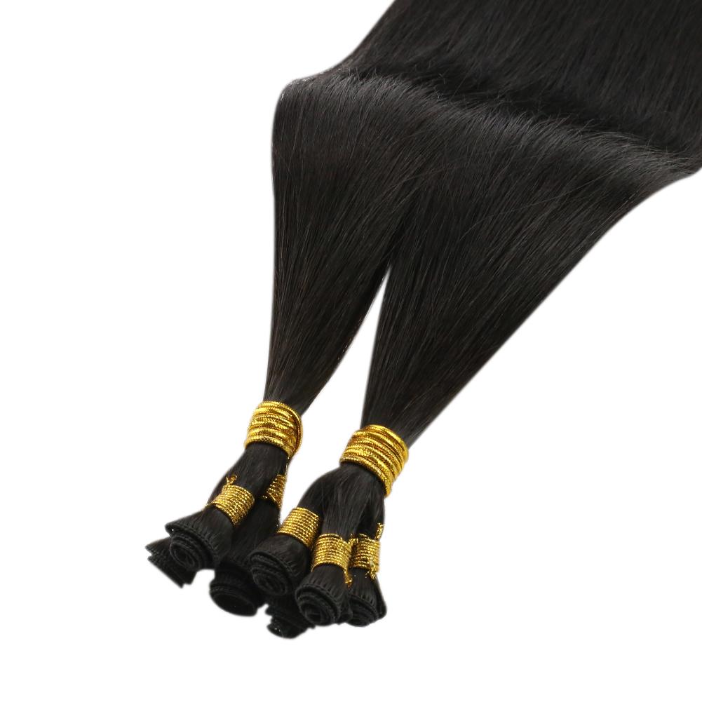 Virgin Best Hair Hand Tied Weft Real Human Hair Off Black (#1B)