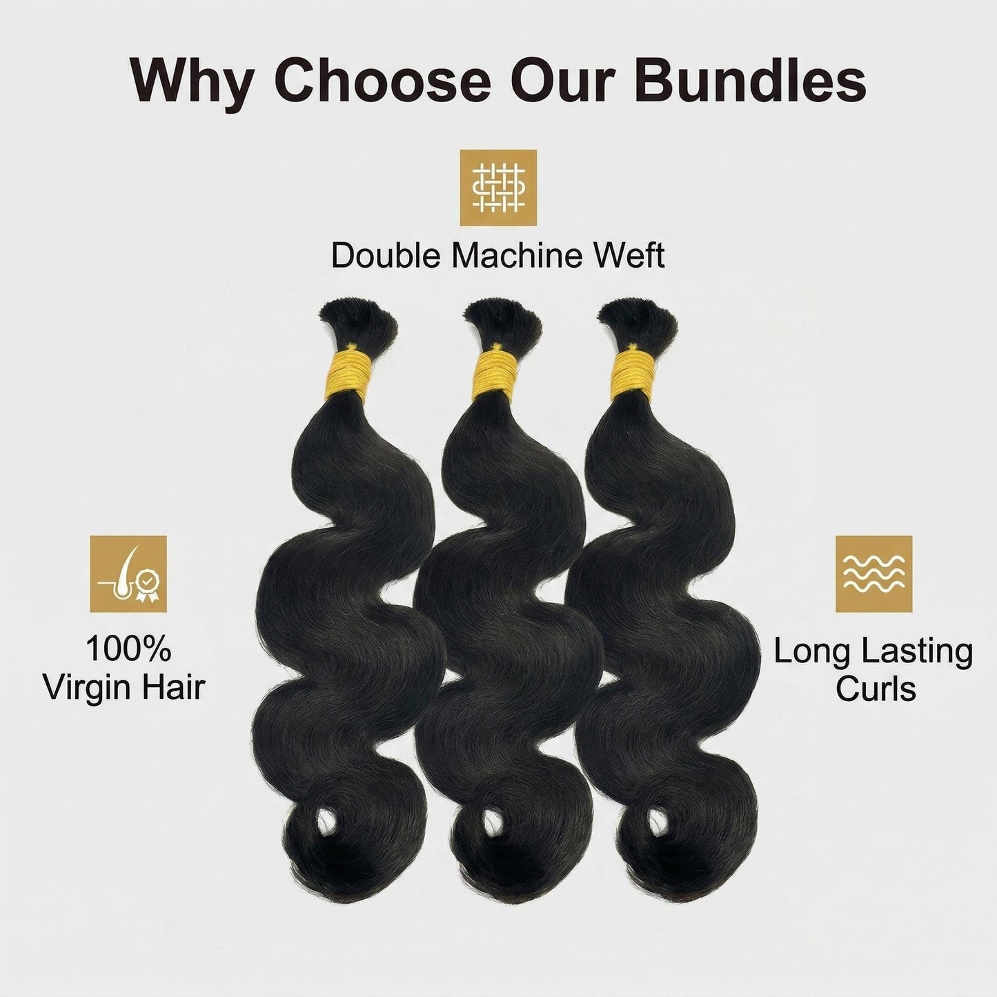 Virgin Body Wave Bulk Human Braiding Hair Natural Color