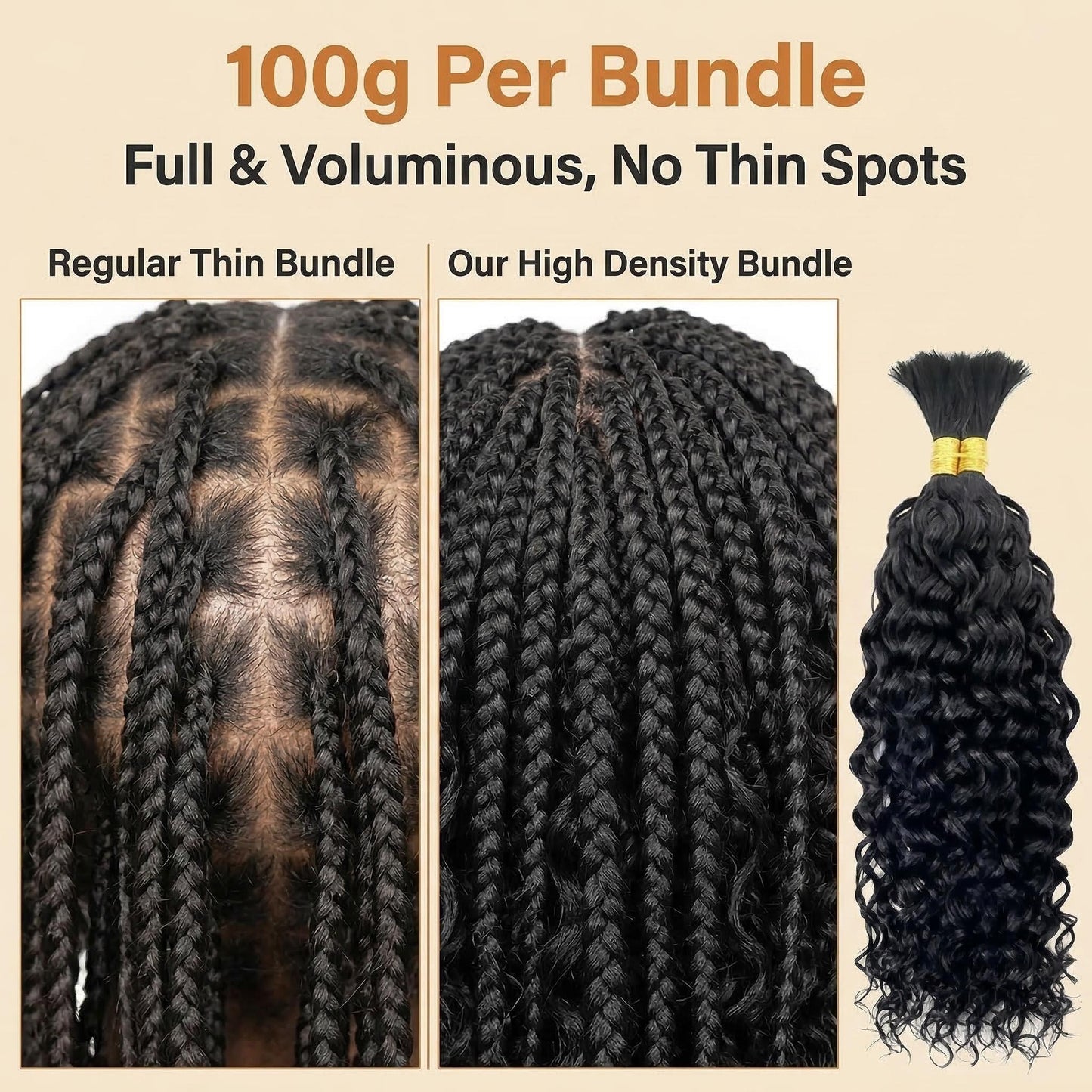 Water Wave Bulk hair Extensions for Braiding Boho Braids