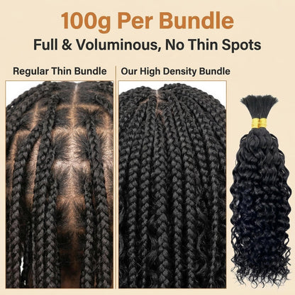 Water Wave Bulk hair Extensions for Braiding Boho Braids