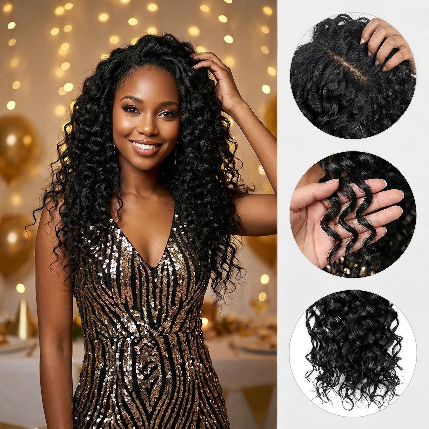 Water Wave Bulk hair Extensions for Braiding Boho Braids