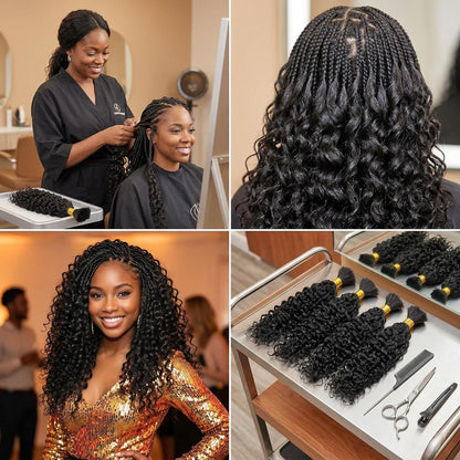 Water Wave Bulk hair Extensions for Braiding Boho Braids