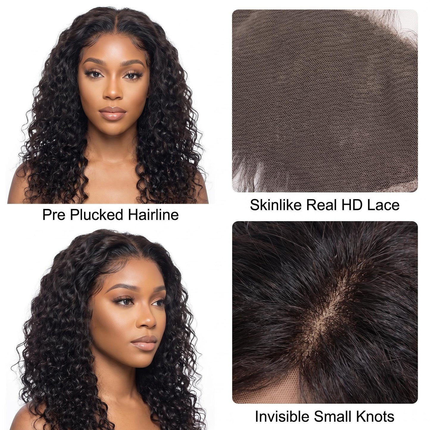 Water Wave Virgin Hair 13x4 13x6 HD Frontal Natural Hairline