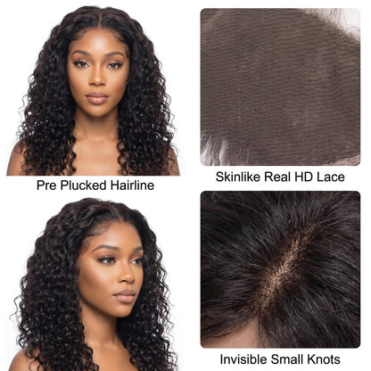 Water Wave Virgin Hair 13x4 13x6 HD Frontal Natural Hairline