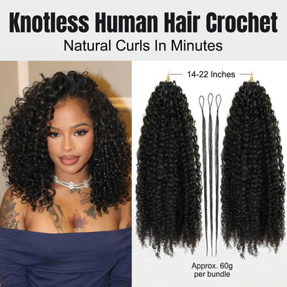 Crochet Hair Kinky Curly Feather Human Hair Extension
