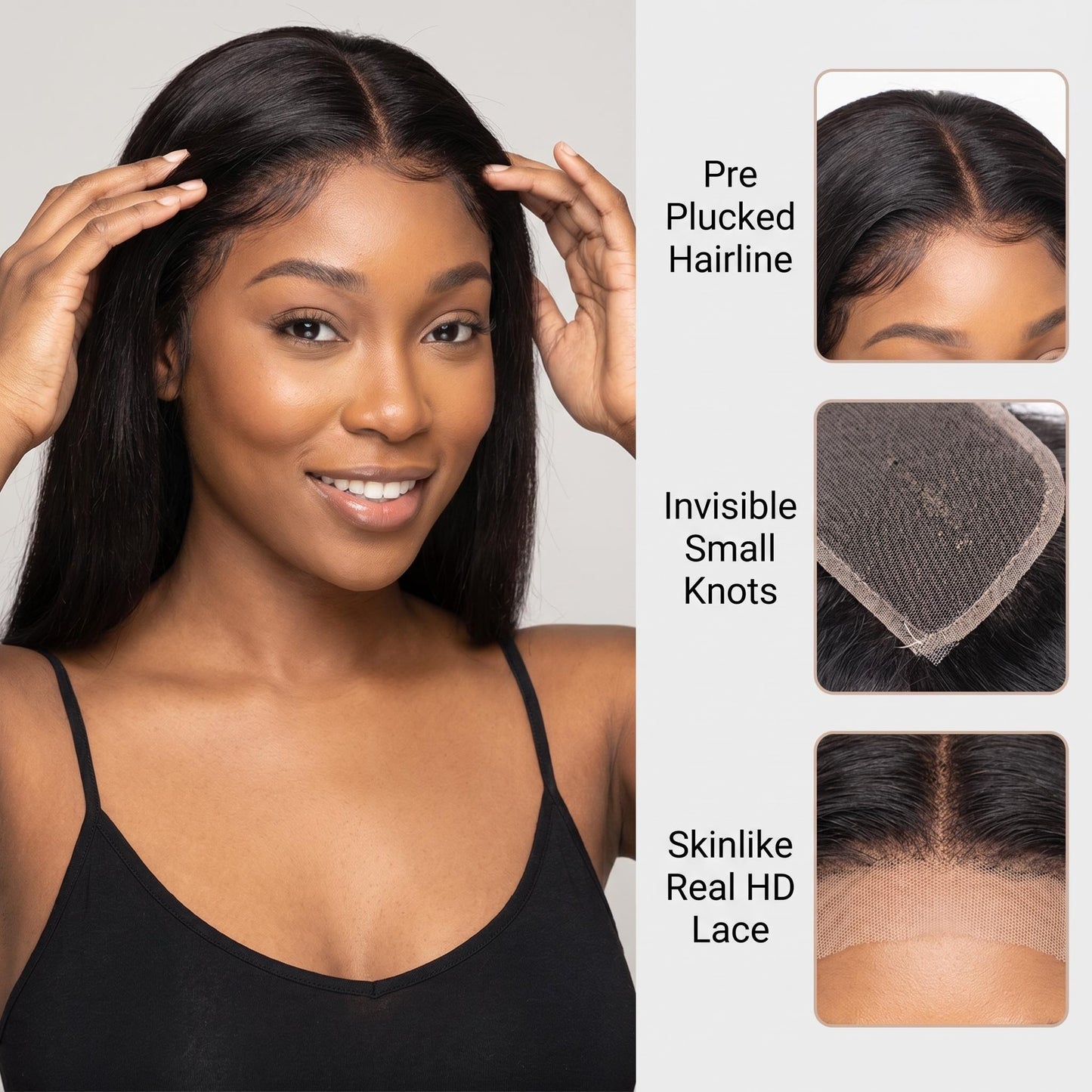 Virgin Straight Hair 2x6 HD Lace Closure Free Part