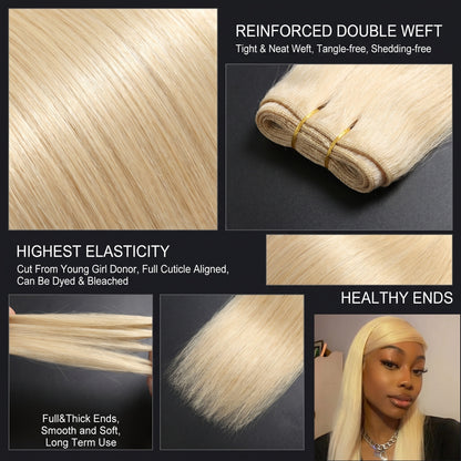 #613 Blonde 100% Virgin Hair 10-26inch Straight Premium Bundle