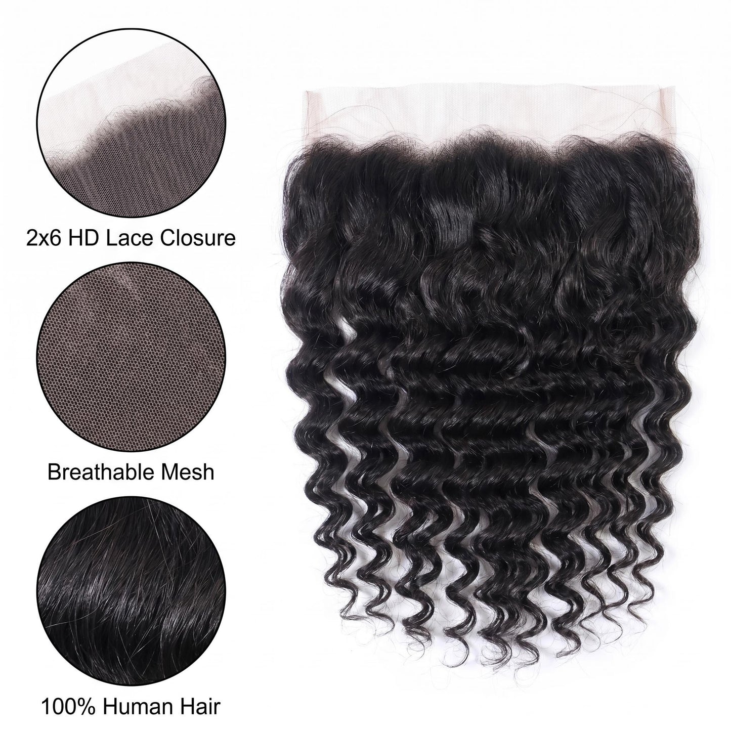 13x4&13x6 Natural Wave Virgin Hair HD Frontal - Free part