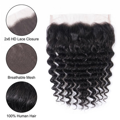 13x4&13x6 Natural Wave Virgin Hair HD Frontal - Free part