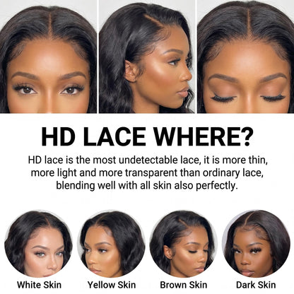 4x4 5x5 6x6 HD Body Wave Virgin Hair Lace Closure 12-20 Inch