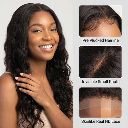 4x4 5x5 6x6 HD Natural Wave Lace Closure Virgin Hair Natural Color