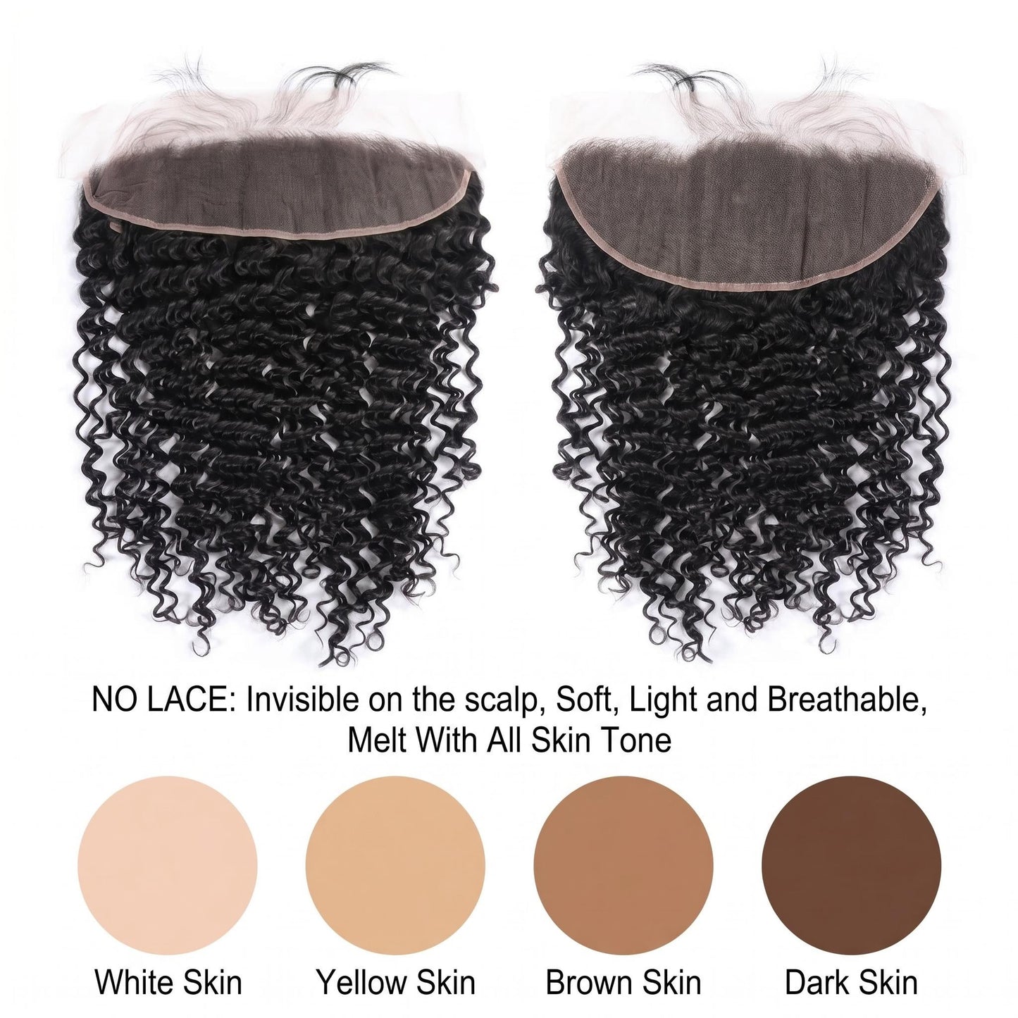 13x4 13x6 Deep Wave Free Part HD Lace Frontal - 100% Virgin Hair