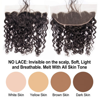 Water Wave Virgin Hair 13x4 13x6 HD Frontal Natural Hairline
