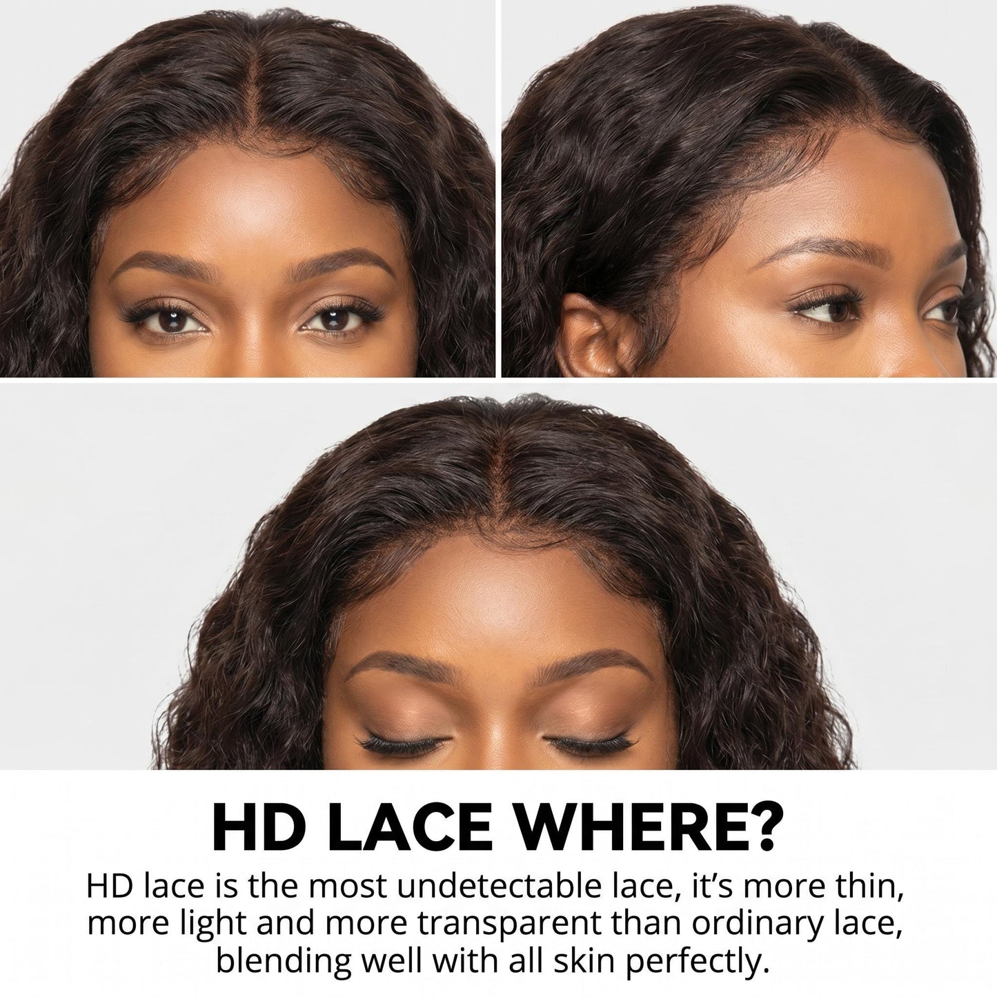 4x4  5x5 6x6 Invisible Water Wave Virgin Hair HD Lace Closure