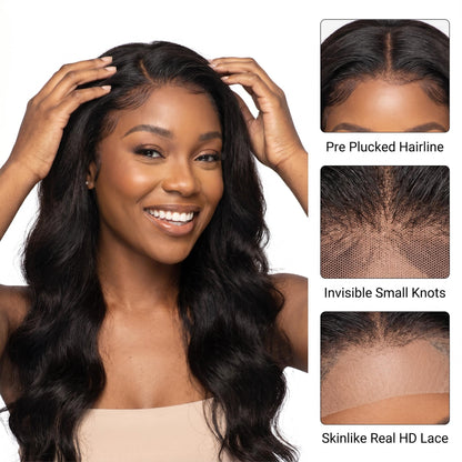 2x6 HD Body Wave Virgin Hair Free Deep Part Lace Closure