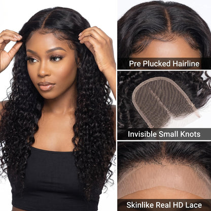 4x4 5x5 6x6 HD Deep Wave 12a Grade Virgin Hair Lace Closure