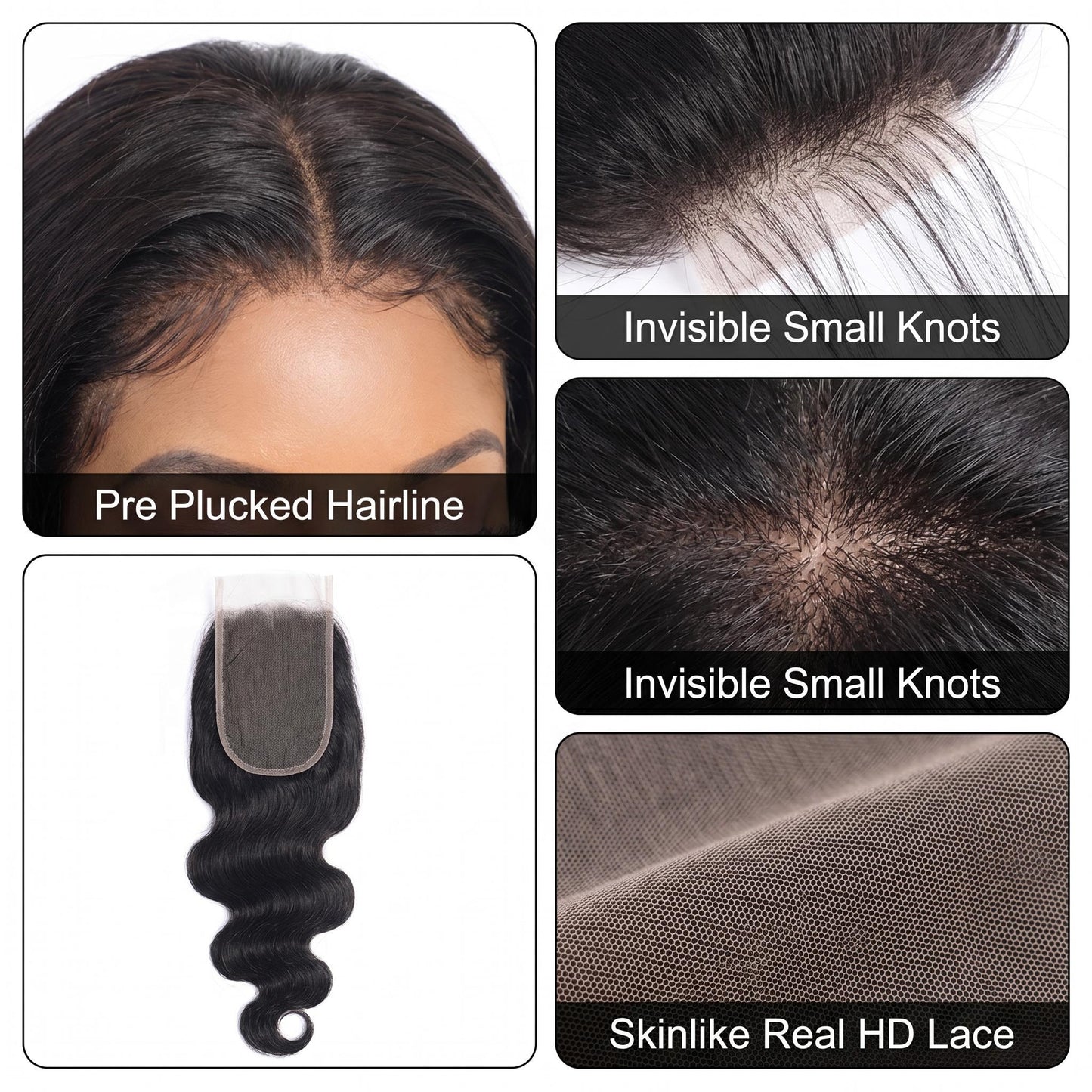 2x6 HD Body Wave Virgin Hair Free Deep Part Lace Closure