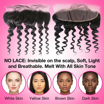 13x4&13x6 Natural Wave Virgin Hair HD Frontal - Free part