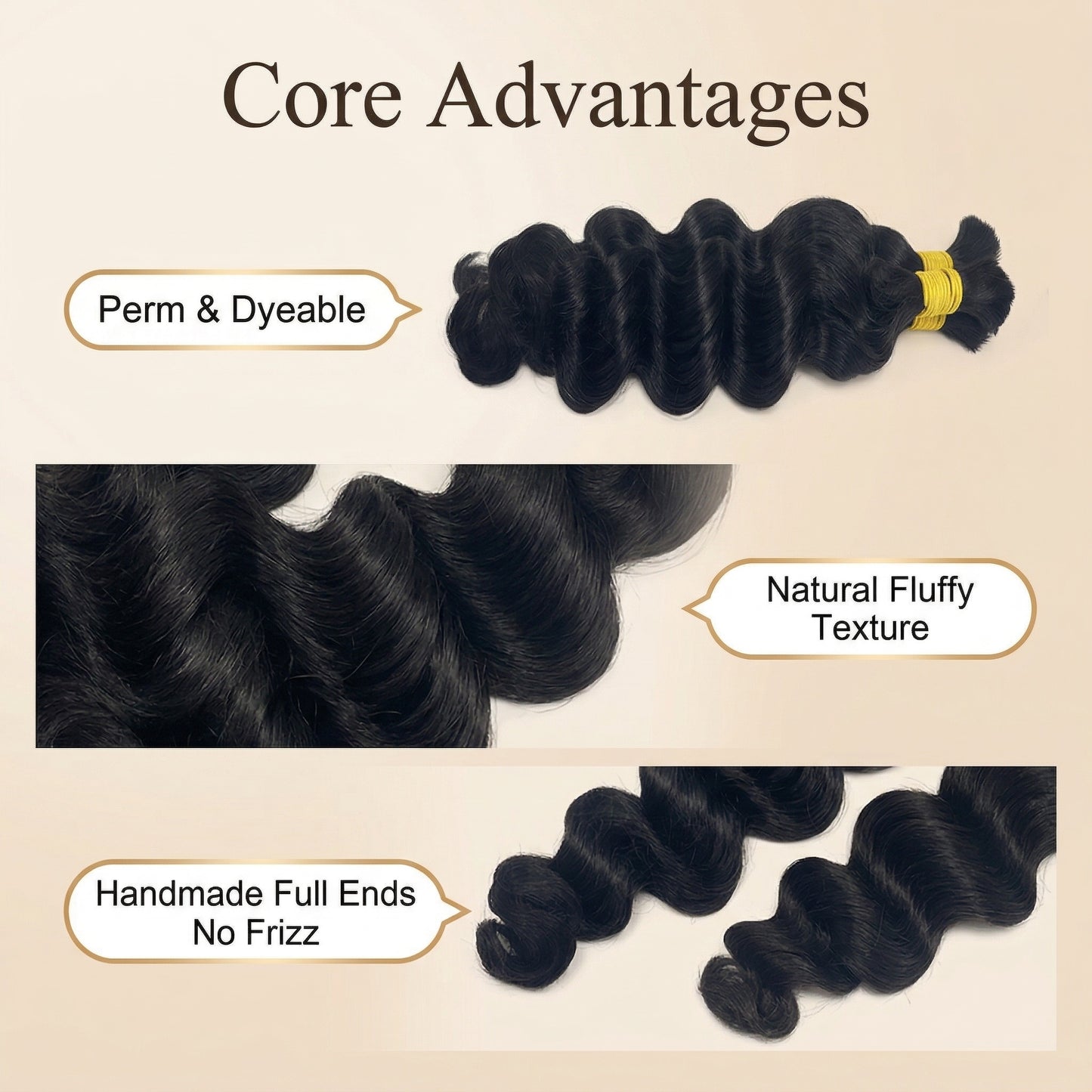 Loose Deep Bulk Human Hair for Boho Knotless Braiding