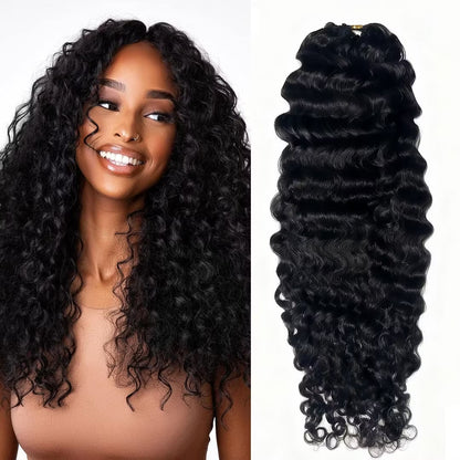 Water Wave Feathering Crochet Human Hair Extension