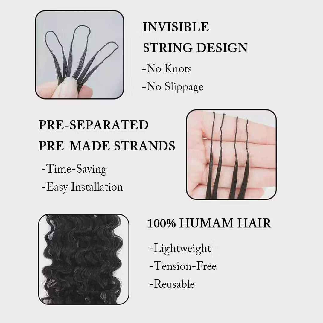 Water Wave Feathering Crochet Human Hair Extension