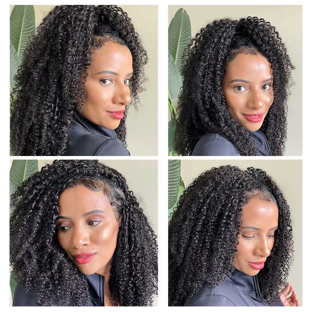 Crochet Hair Kinky Curly Feather Human Hair Extension