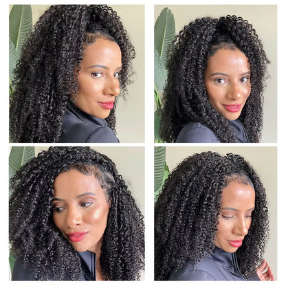 Crochet Hair Kinky Curly Feather Human Hair Extension