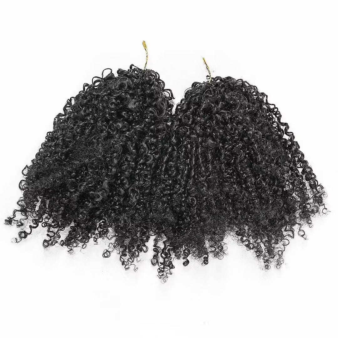 Crochet Hair Kinky Curly Feather Human Hair Extension