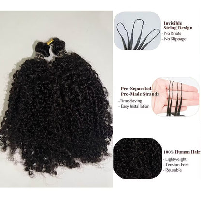 Crochet Hair Kinky Curly Feather Human Hair Extension
