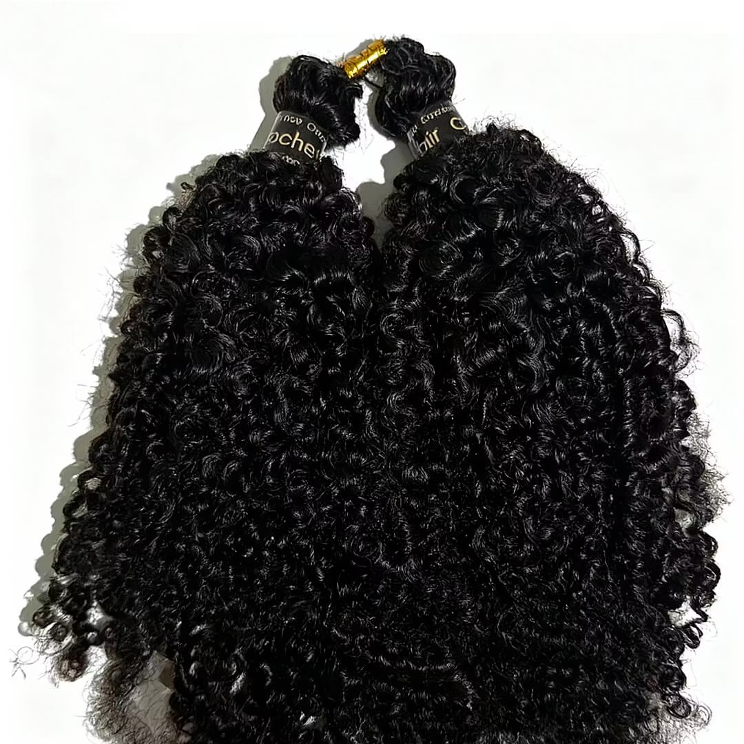 Crochet Hair Kinky Curly Feather Human Hair Extension