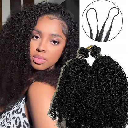 Crochet Hair Kinky Curly Feather Human Hair Extension