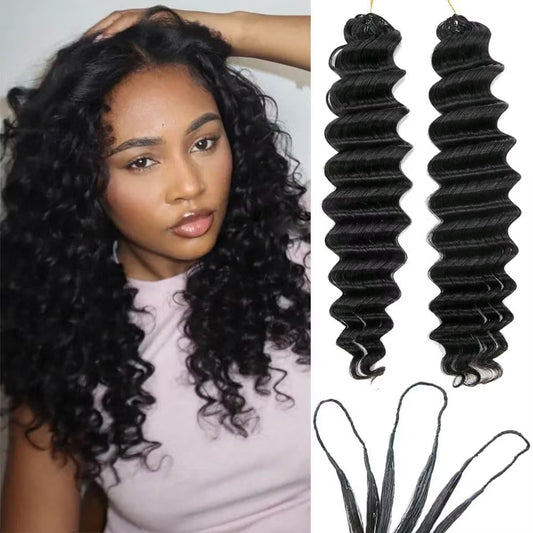 Deep Wave Crochet Human Hair for Boho Braids Extension