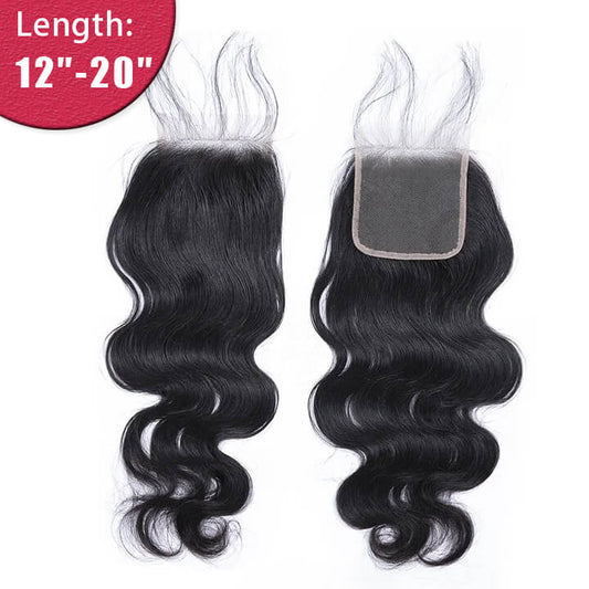 4x4 HD Body Wave Virgin Hair Lace Closure 12-20 Inch
