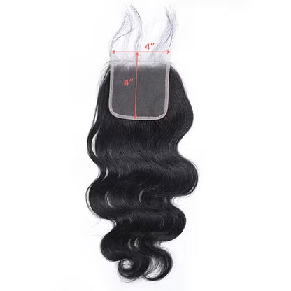 4x4 5x5 6x6 HD Body Wave Virgin Hair Lace Closure 12-20 Inch