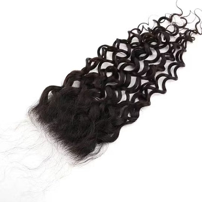 4x4  5x5 6x6 Invisible Water Wave Virgin Hair HD Lace Closure