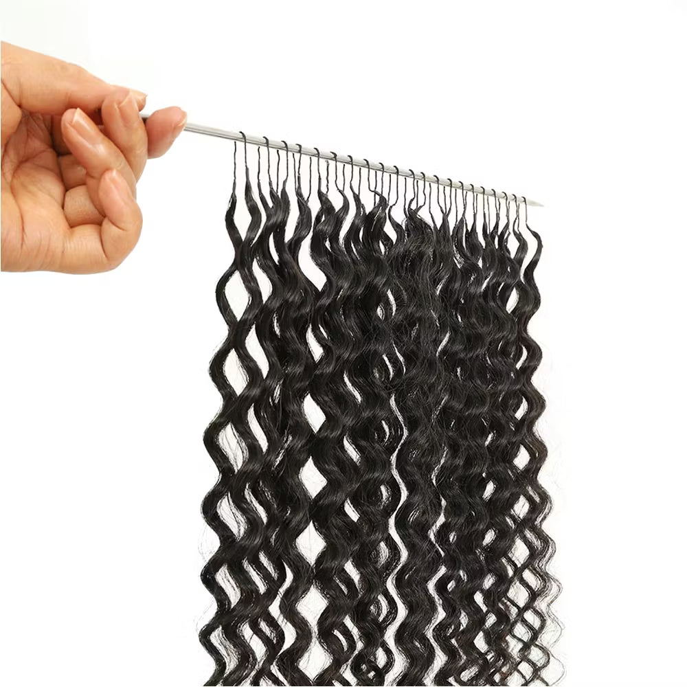 Deep Curly Knotless Pre-Separated Crochet Hair Extensions